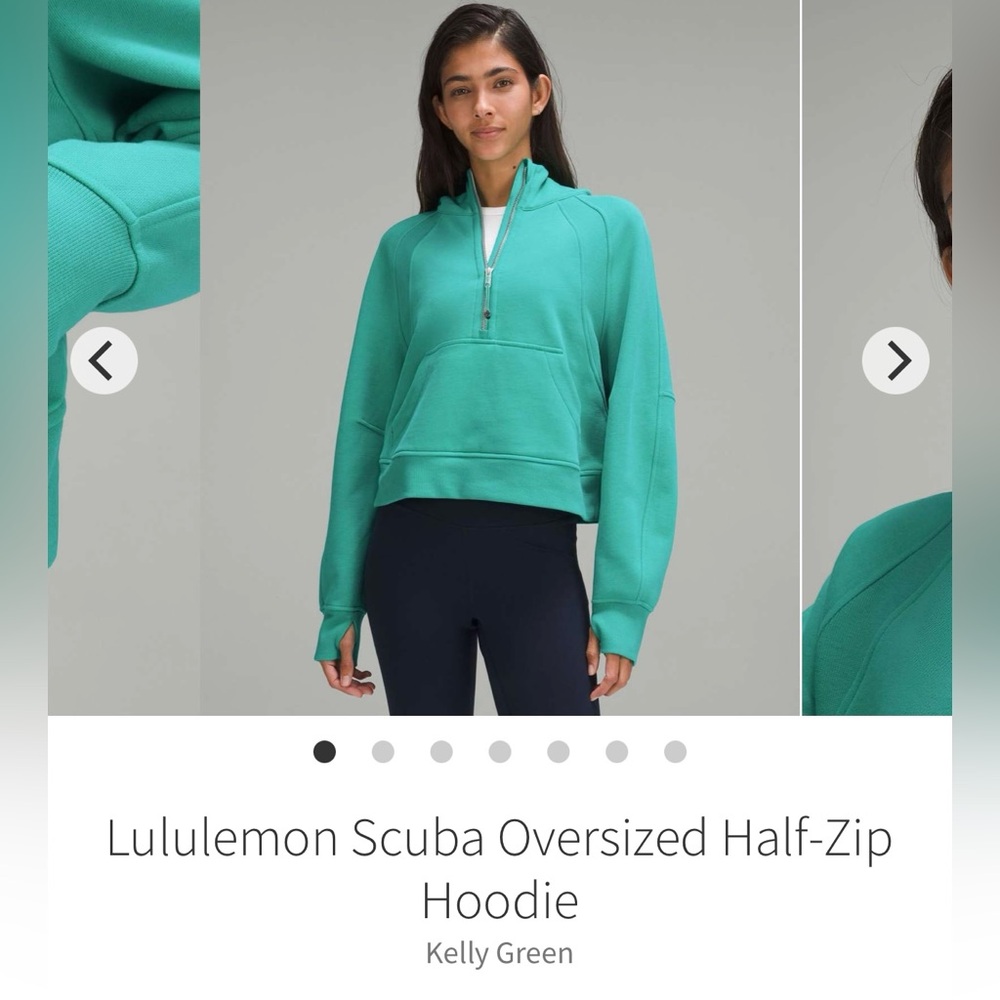 lululemon athletica Scuba Half-Zip Hoodie in Green
